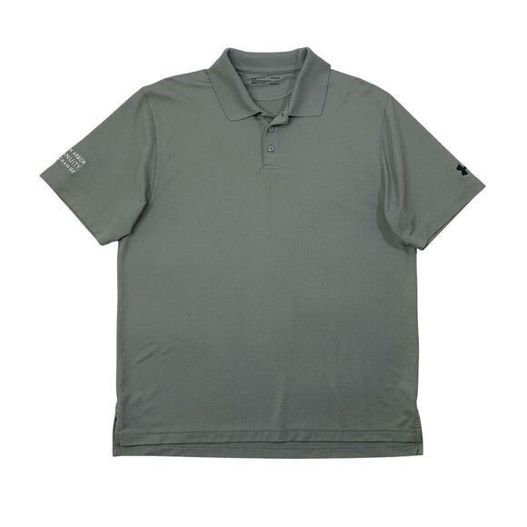 Under Armour Shirt Mens L Large Grey Loose HeatGear Performance Sleeve Logo - Picture 1 of 9